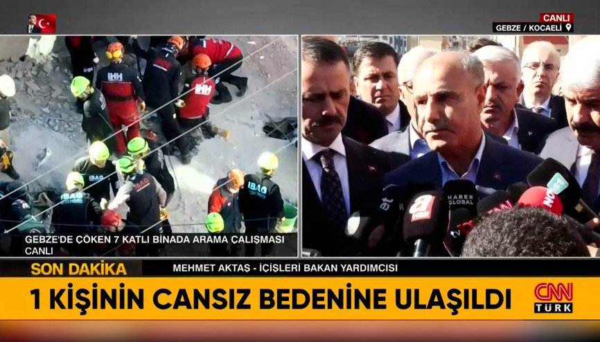 İçişleri Bakan Yardımcısı Aktaş, Gebzede çöken binaya ilişkin açıklamalarda bulundu