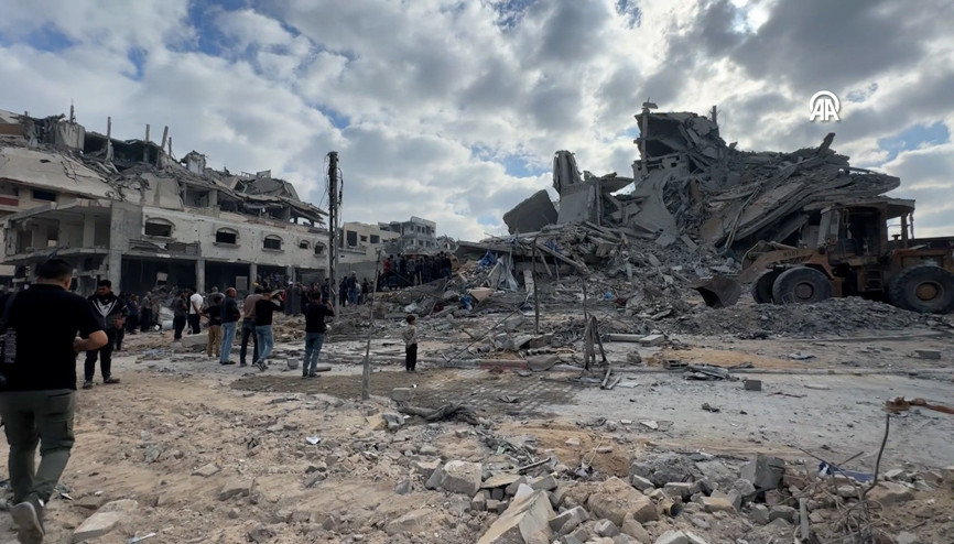 İsrailin Gazzenin kuzeyindeki Tel el-Havaya saldırı düzenlemesinin ardından olay yeri görüntülendi