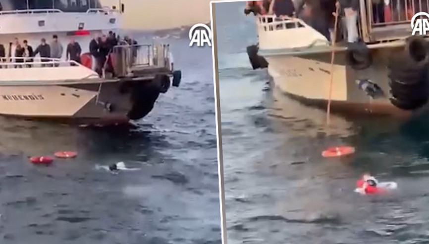 Üsküdarda bir yolcu feribottan düştü Büyük panik yaşandı: İşte o anlar