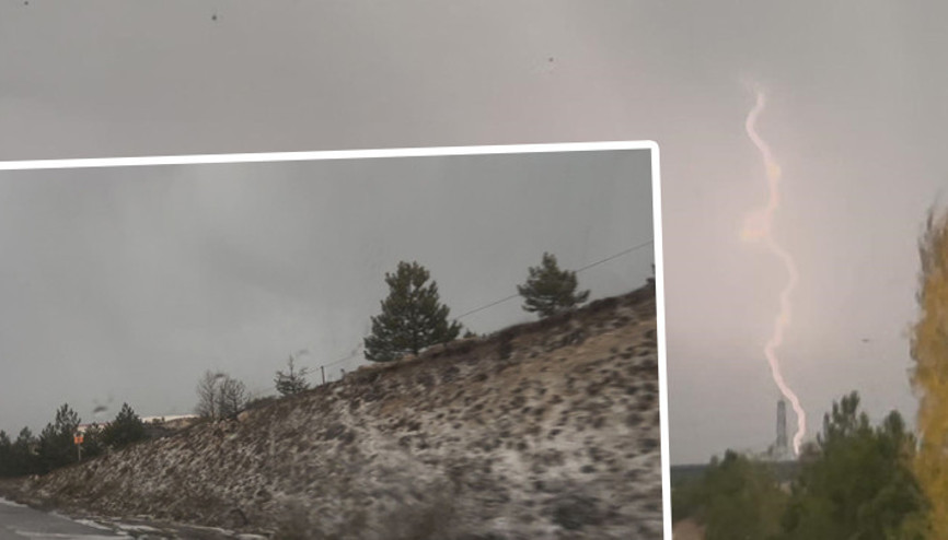 Aniden başladı Ceviz büyüklüğünde dolu yağdı