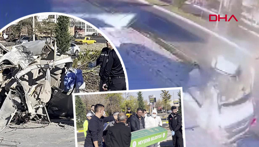 Feci kaza kamerada Otomobil ikiye bölündü: 2 ölü