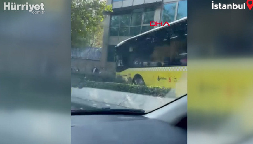 Beşiktaşta İETT otobüsü kaza yaptı