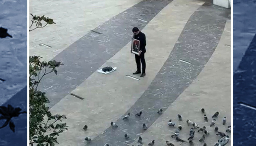 Saat 09.05te duygulandıran görüntü: Çevredekiler kayda aldı