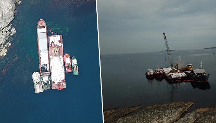 Kocaeli’de karaya oturmuştu: 2 bin 135 ton alçının tahliyesi için çalışma başlatıldı