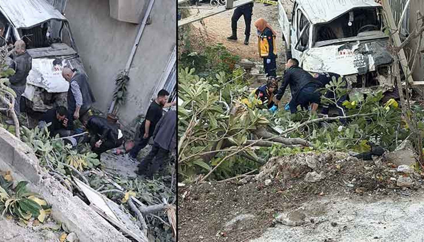 Denizlide kamyonet evin bahçesine uçtu; 1 ölü, 3 yaralı