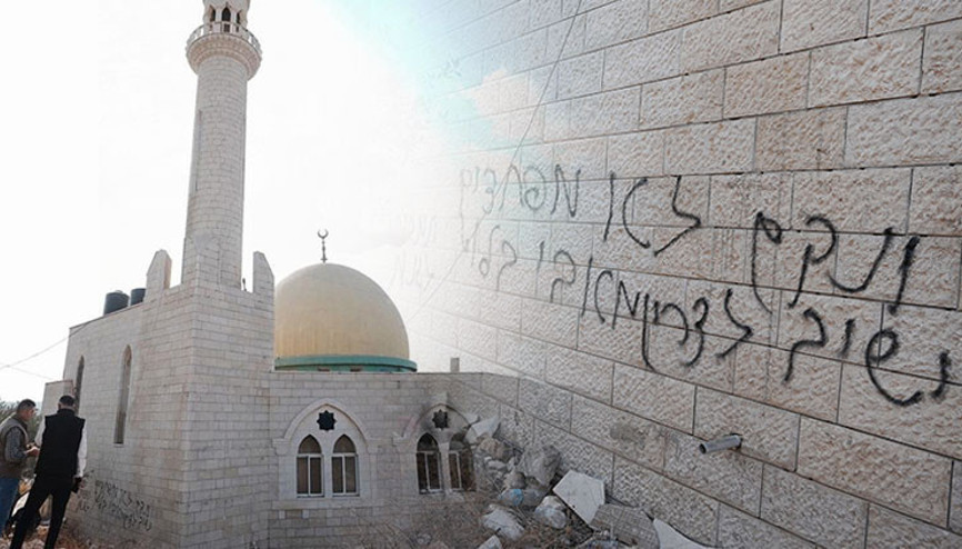 Batı Şeriada çirkin saldırı: Yerleşimci İsrailliler cami kundakladı