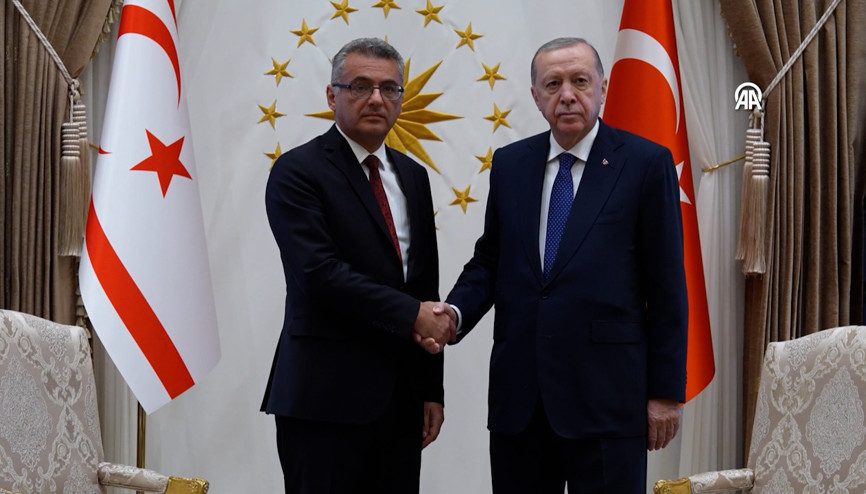 Cumhurbaşkanı Erdoğan, KKTC Cumhurbaşkanı Erhürman ile görüştü