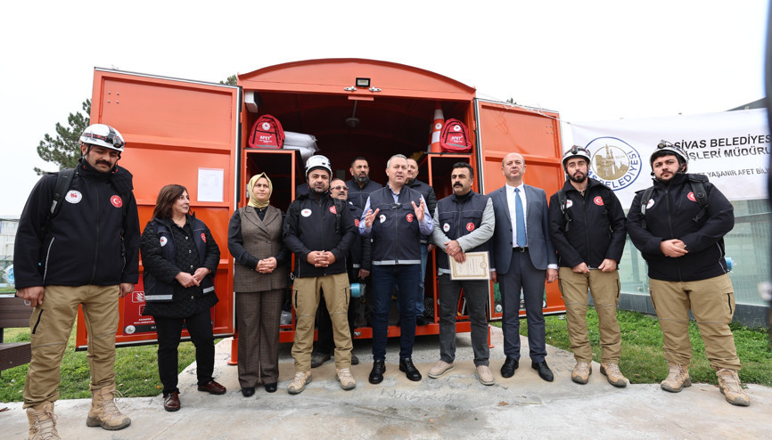 Sivasta afet konteyneri uygulaması