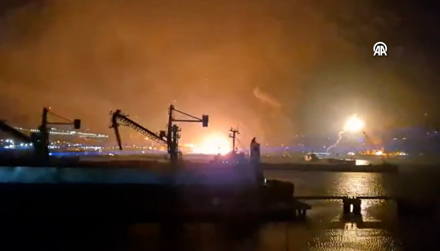 Rusyanın Novorossiysk bölgesindeki İHA saldırısının görüntüleri ortaya çıktı