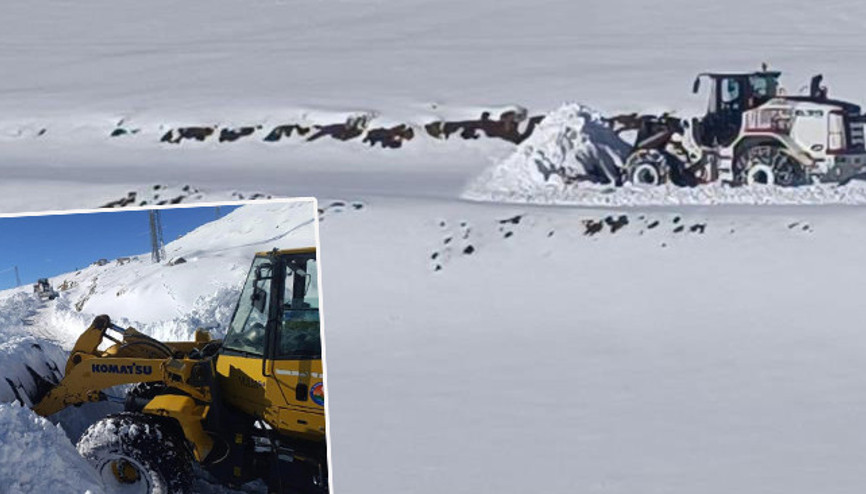 Kar kalınlığı 1 metreyi aştı: Kar küreme çalışmaları devam ediyor