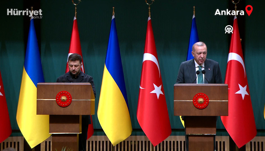 Cumhurbaşkanı Erdoğan, Zelenskiy ile ortak basın toplantısında konuştu