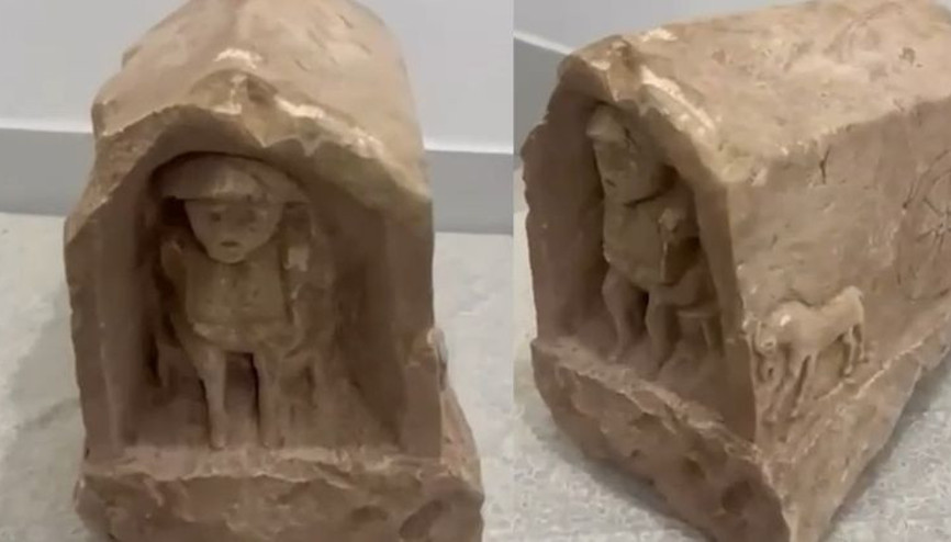 Roma dönemine ait 5 milyon lira değerinde mezar steli ele geçirildi