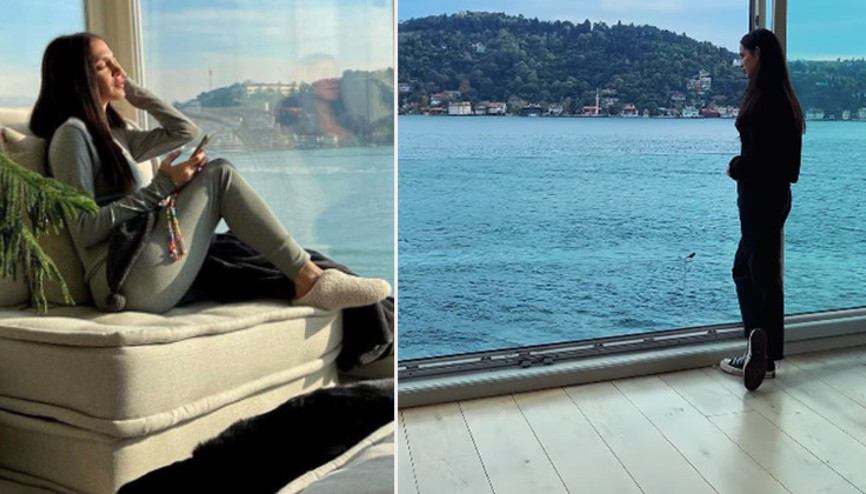 Ünlü şarkıcı burada temizlik de yaptı sefa da sürdü... Boğaz manzaralı evimden hatıralar