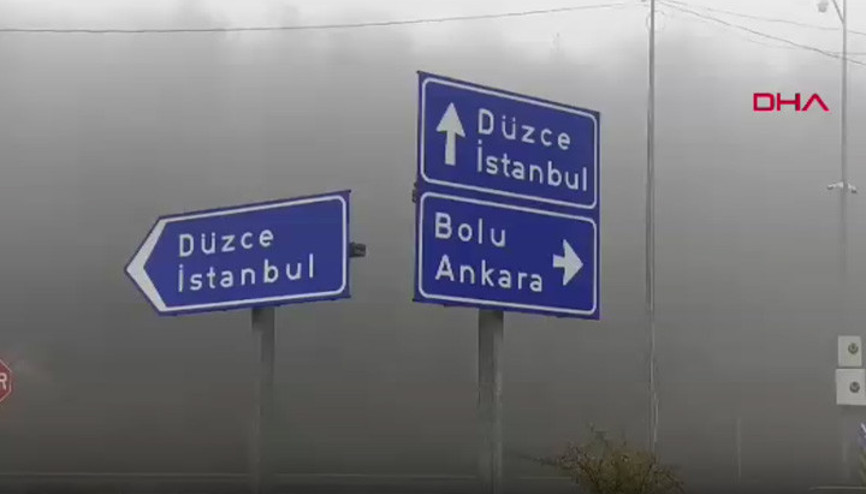 Bolu Dağında sis; görüş mesafesi 25 metreye düştü