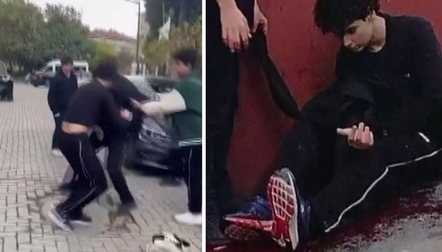 İstanbulda liseli gençlerin bıçaklı kavgası kamerada