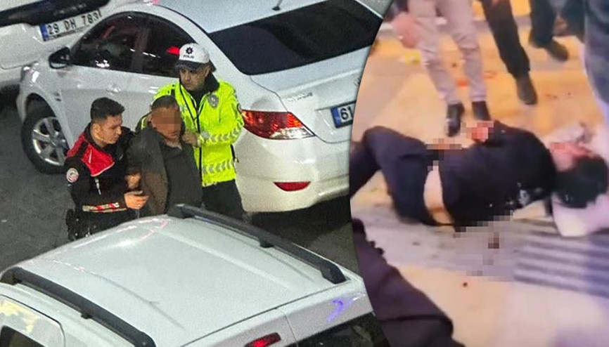 Gümüşhane’de dehşet anları... Bıçaklı saldırıya uğrayan kadını, esnaflar meyve kasalarıyla kurtardı