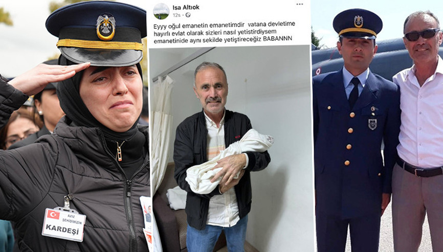 Düşen uçakta şehit olan astsubay Altıok’un bebeği dünyaya geldi