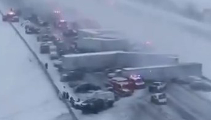 ABDde zincirleme kaza: 50 araç birbirine girdi