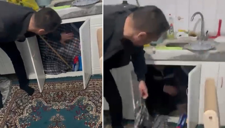 Kırıkkalede firari hükümlü mutfak dolabında yakalandı