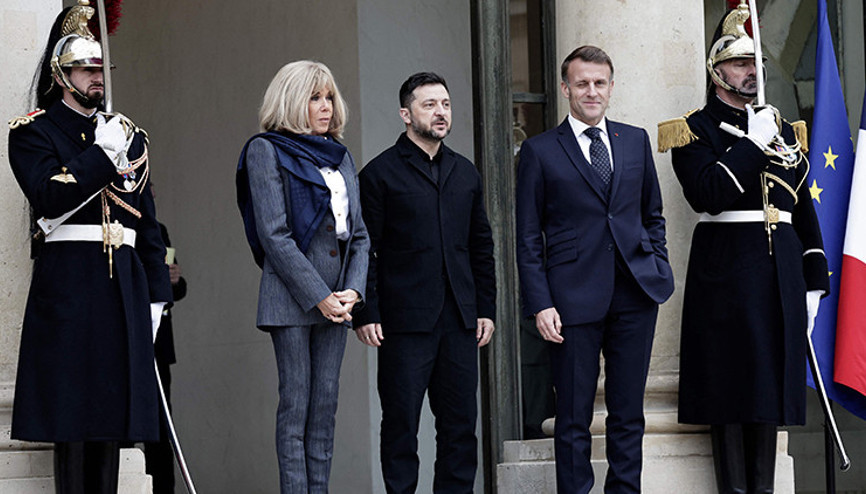 Ukrayna lideri Zelenski Fransada: Macron ile bir araya geldi