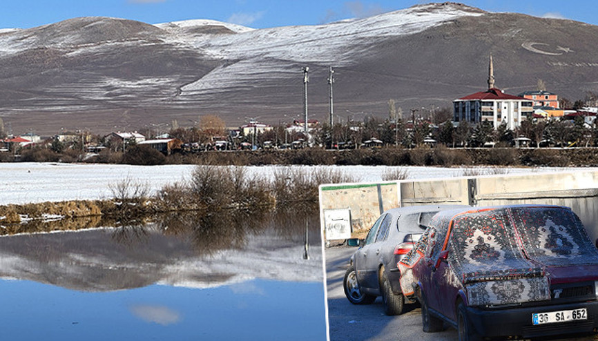 Hava sıcaklığı sıfırın altında 10 dereceye düştü: Kar yağışı yeniden başladı | Araç camları buz tuttu: İnşallah bir an önce kar yağar