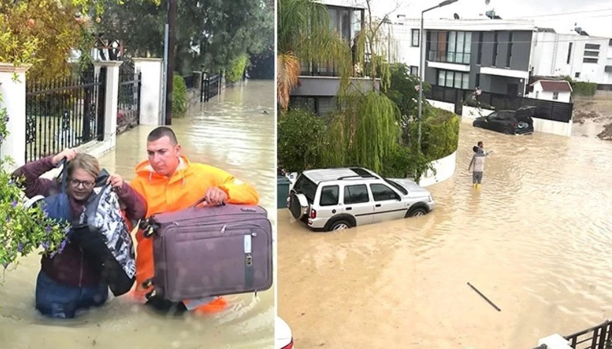 KKTC’de şiddetli yağışlar hayatı olumsuz etkiledi