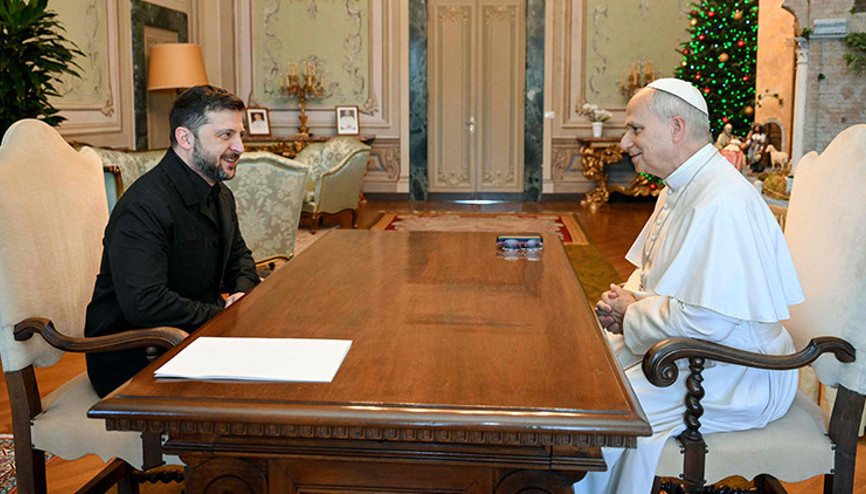 Papa Leo, Ukrayna lideri Zelenski ile bir araya geldi