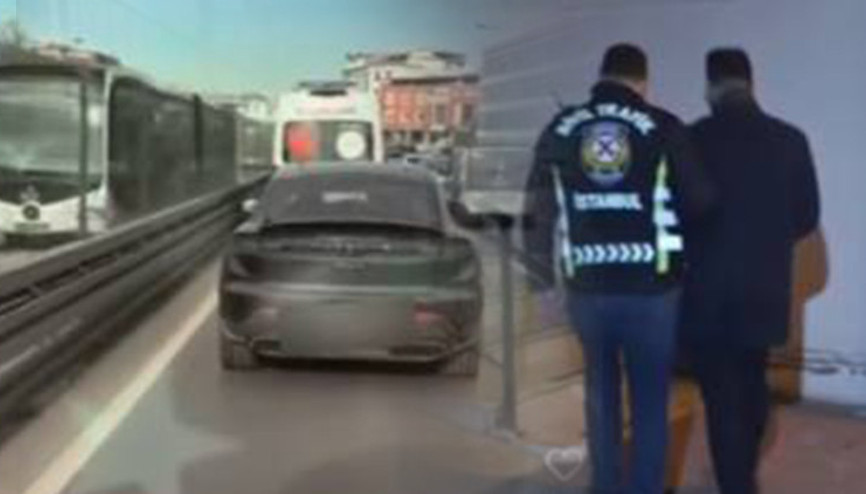 Ambulansa yol vermeyen sürücü yakalandı