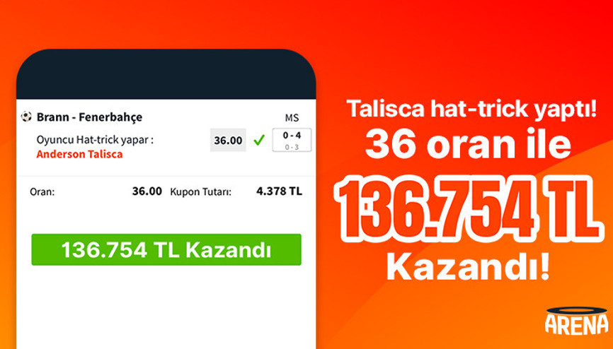 Talisca hat-trick yaptı Misli üyesi 136.754 TL kazandı…