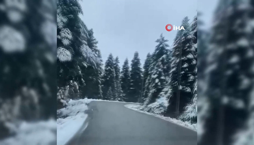 Bolu’nun yükseklerinde kar kalınlığı 10 santimetreye ulaştı