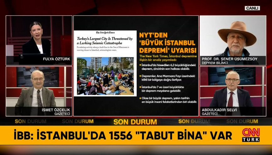 Şener Üşümezsoydan The New York Timesın deprem raporu sonrası açıklama