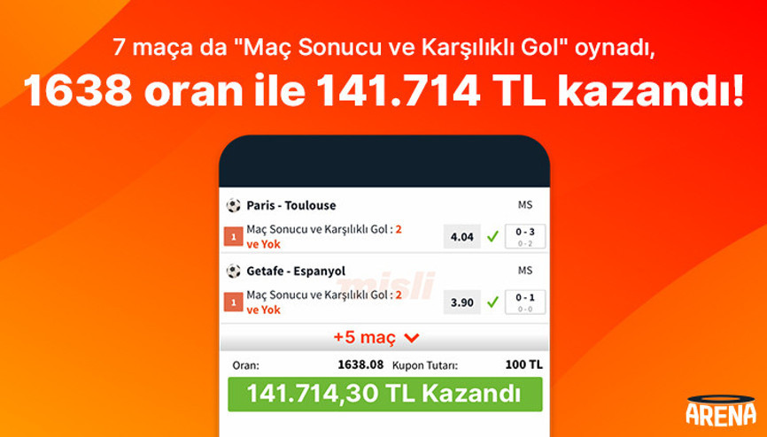 Yok böyle oran Misli’de 7 maça oynadı, 141.714 TL kazandı