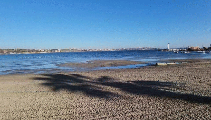 Tekirdağda deniz 20 metre çekildi Kum adacıkları oluştu