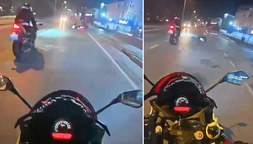 Sultanbeylide motosiklet sürücüsünün hayatını kaybettiği kaza kamerada
