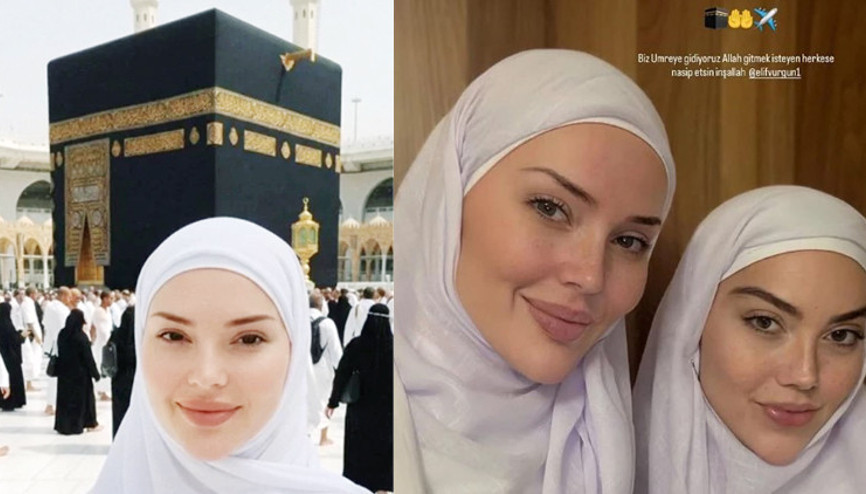 Cansu Taşkın kardeşiyle umrede