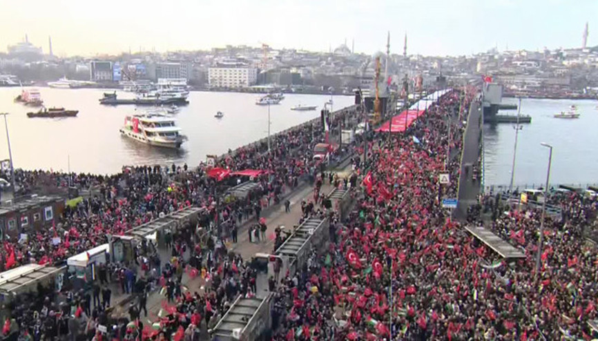 Galata Köprüsünde 1 Ocakta düzenlenecek Filistin eylemi için ortak çağrı