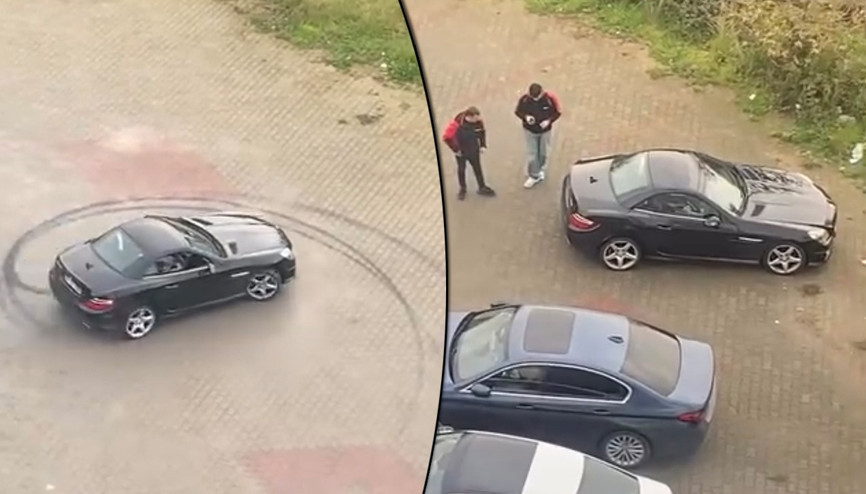 Özel hastane valeleri müşterinin otomobiliyle drift attı