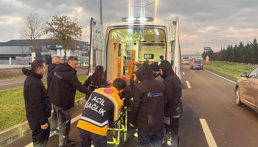 Köpeğe çarpan otomobilin sürücüsü yaralandı