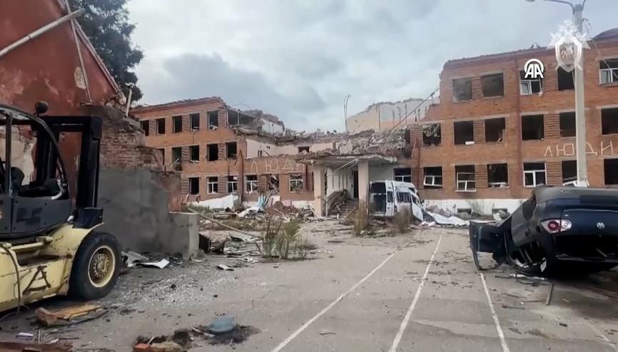 Rusya’nın Kursk bölgesinde şiddetli çatışmaların ardından oluşan hasar görüntülendi