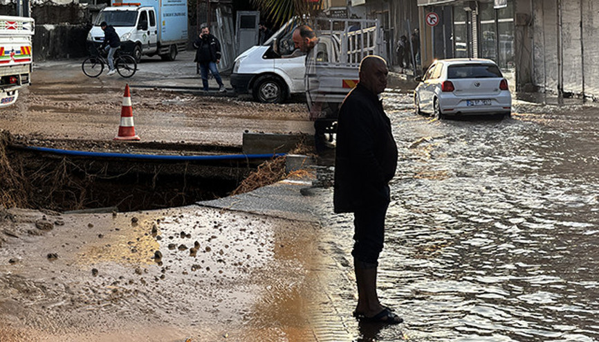 Su borusu patladı: Cadde ve sokaklar göle döndü