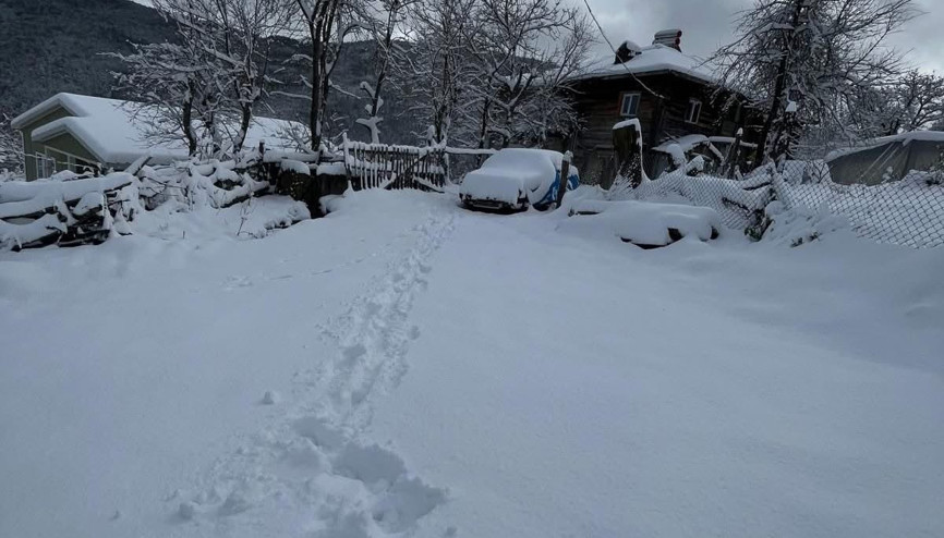 Bartında kar yağışı; 44 köy yolu ulaşıma kapandı