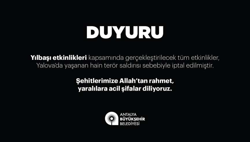 Antalyada yılbaşı etkinlikleri iptal edildi