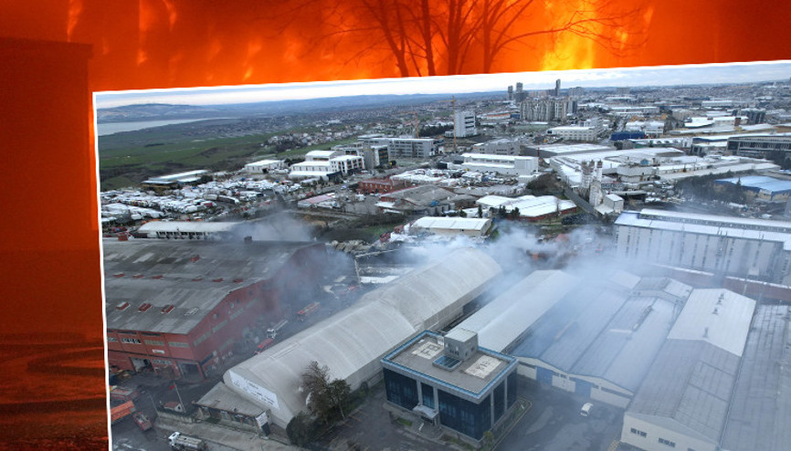 Esenyurtta korkutan fabrika yangını