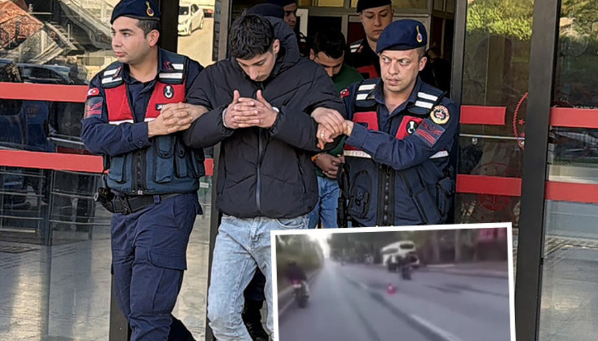 Polisin üzerine motosiklet süren 2 kişi tutuklandı