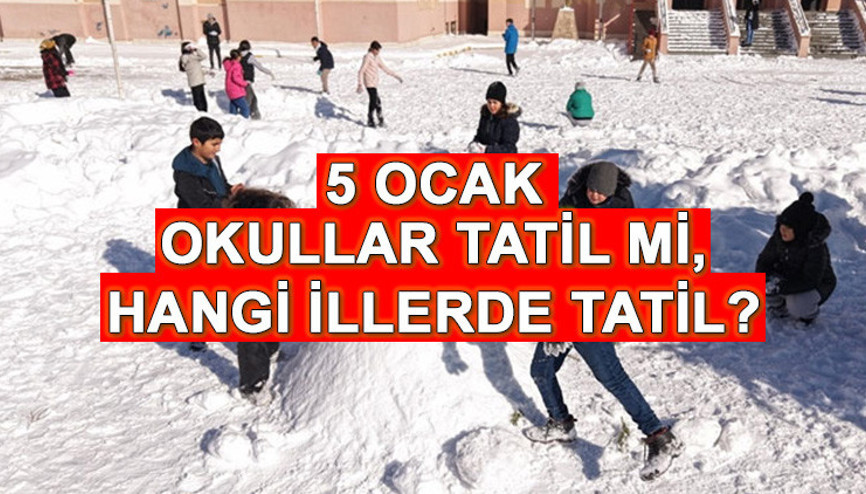 BUGÜN OKULLAR TATİL Mİ 5 Ocak 2026 Pazartesi okul var mı, hangi illerde okullar tatil Son dakika kar tatili olan il ve ilçeler...
