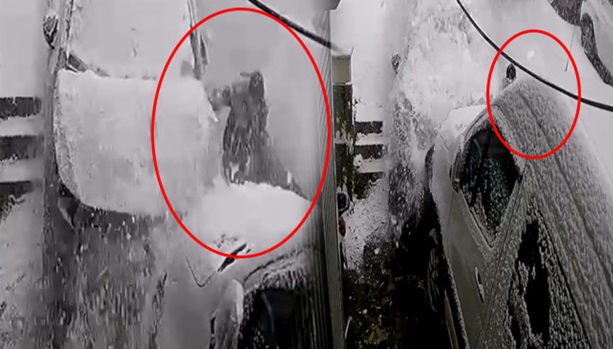 Kağıthanede mucize kurtuluş Karda kayan araç, 5 araca çarptı: Küçük çocuk kıl payı kurtuldu