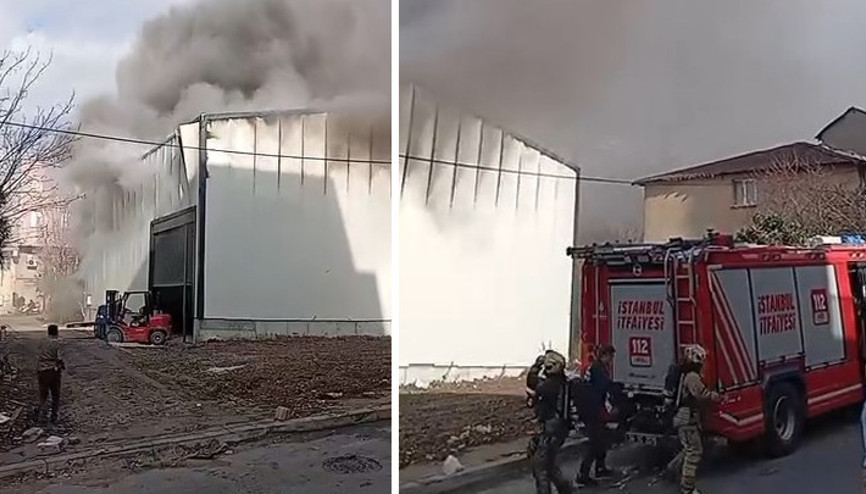 Esenyurtta depoda çıkan yangın söndürüldü