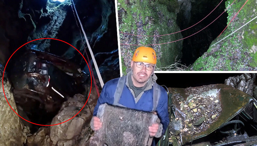 Kimse varlığını bilmiyordu Taş atınca metal sesi duydu; mağaraya inince gözlerine inanamadı