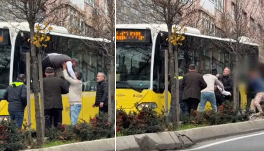 Üsküdarda İETT şoförü, otobüsün camından çıkarak kavga etti Görevden el çektirildi