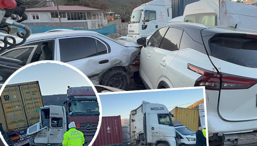 11 araç birbirine girdi: Zincirleme kazada 11 kişi yaralandı